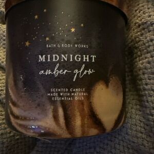 Bath & Body Works Midnight Amber Glow Candle - Black and Brown
